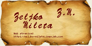 Željko Mileta vizit kartica